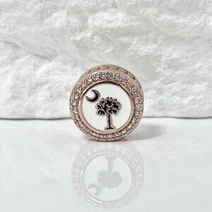 Pandora Charleston SC South Carolina Flag Rose Gold Plating Bead Charm